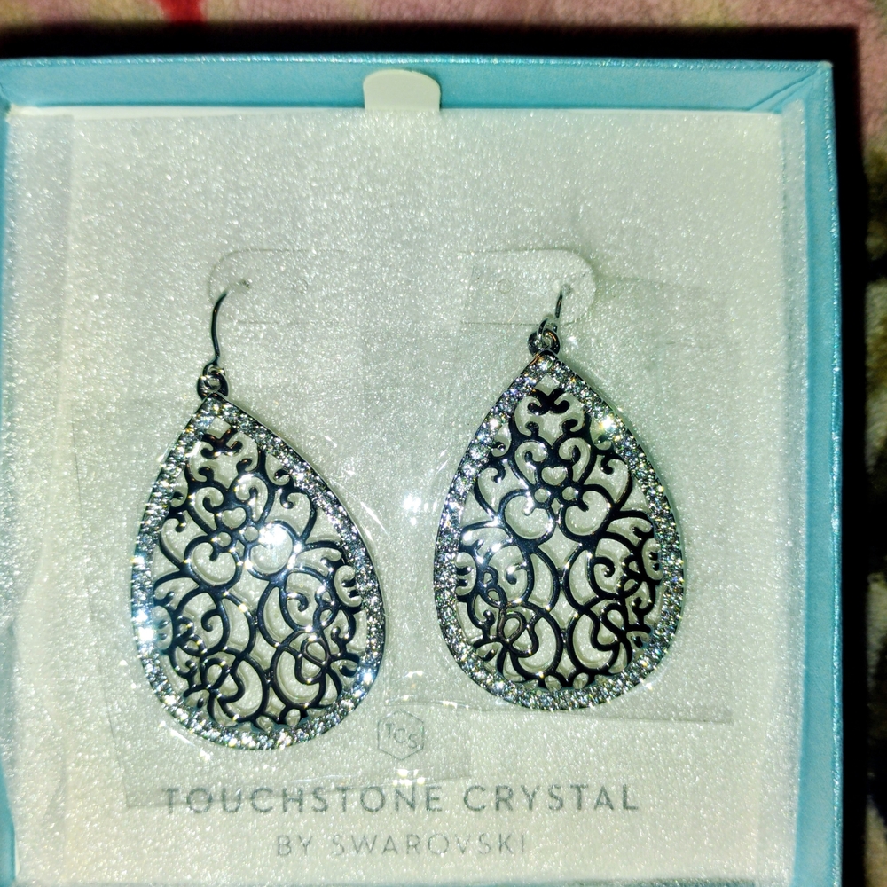 Touchstone Crystal Silver Earrings
